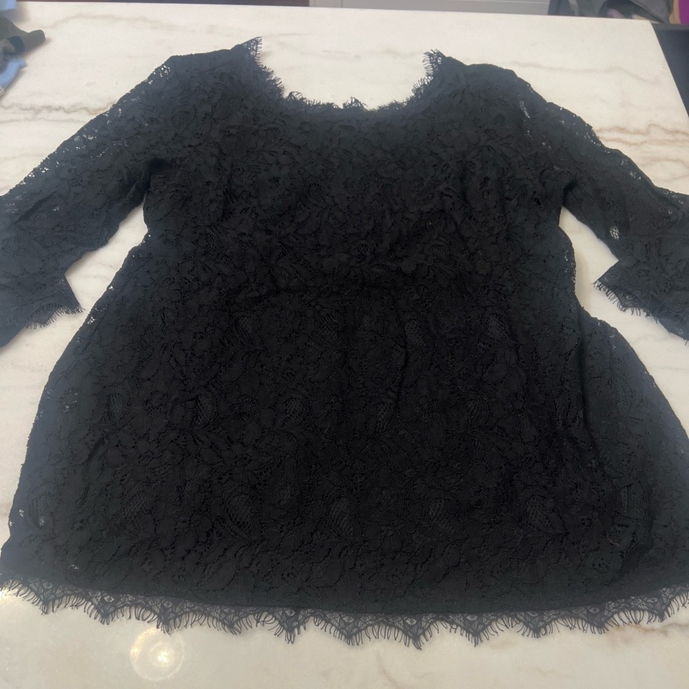 Motherhood Black Lace Maternity Top